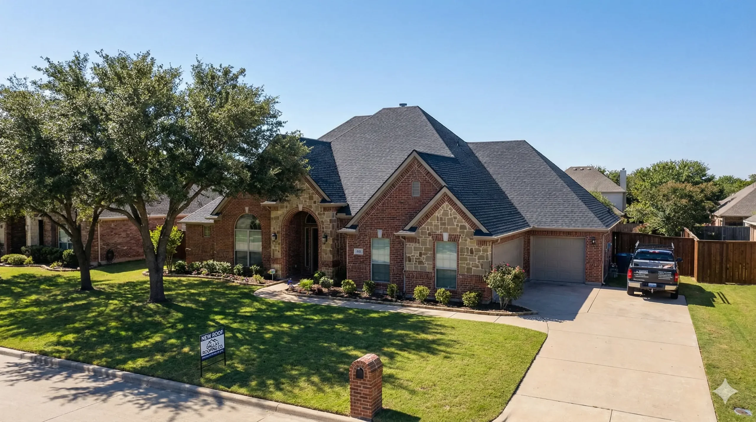 Complete roof replacement project and cost breakdown for a Dallas property.